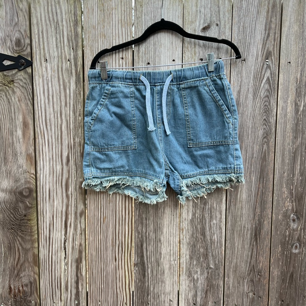 She & Sho Fringe Denim Shorts Sz Medium